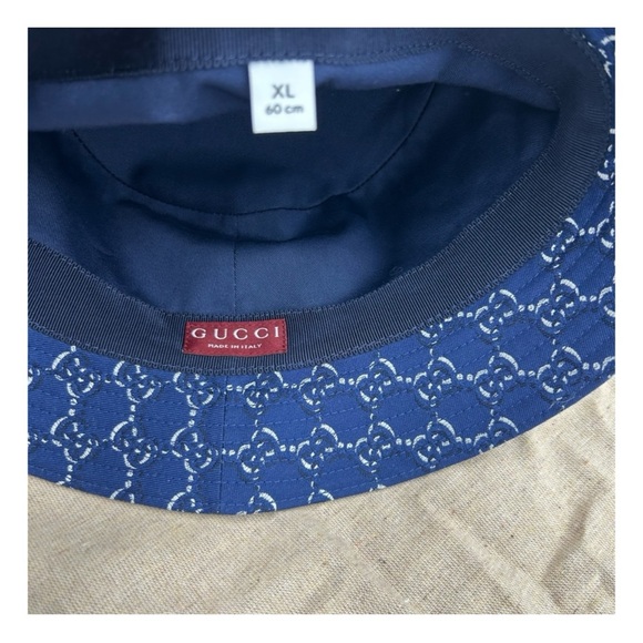 Gucci GG logo, cotton bucket hat, size XL made in Italy - Picture 4 of 4